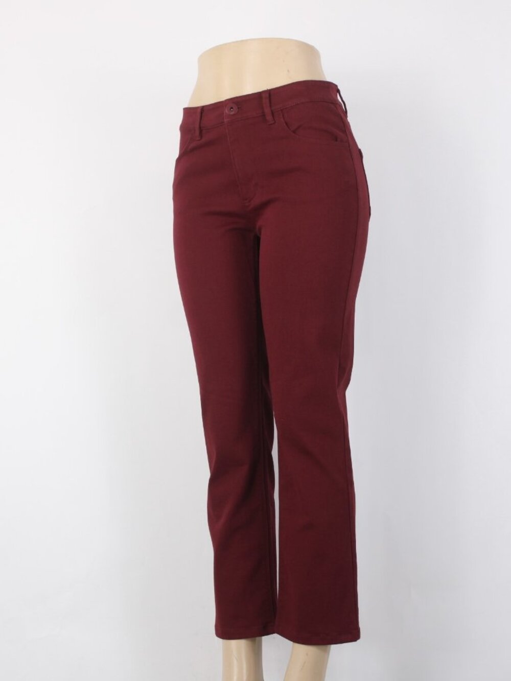 Christian Siriano J Jill Pant $89 Merlot Sz 2 x 26 Burgundy Red Cotton Pant - Picture 2 of 14